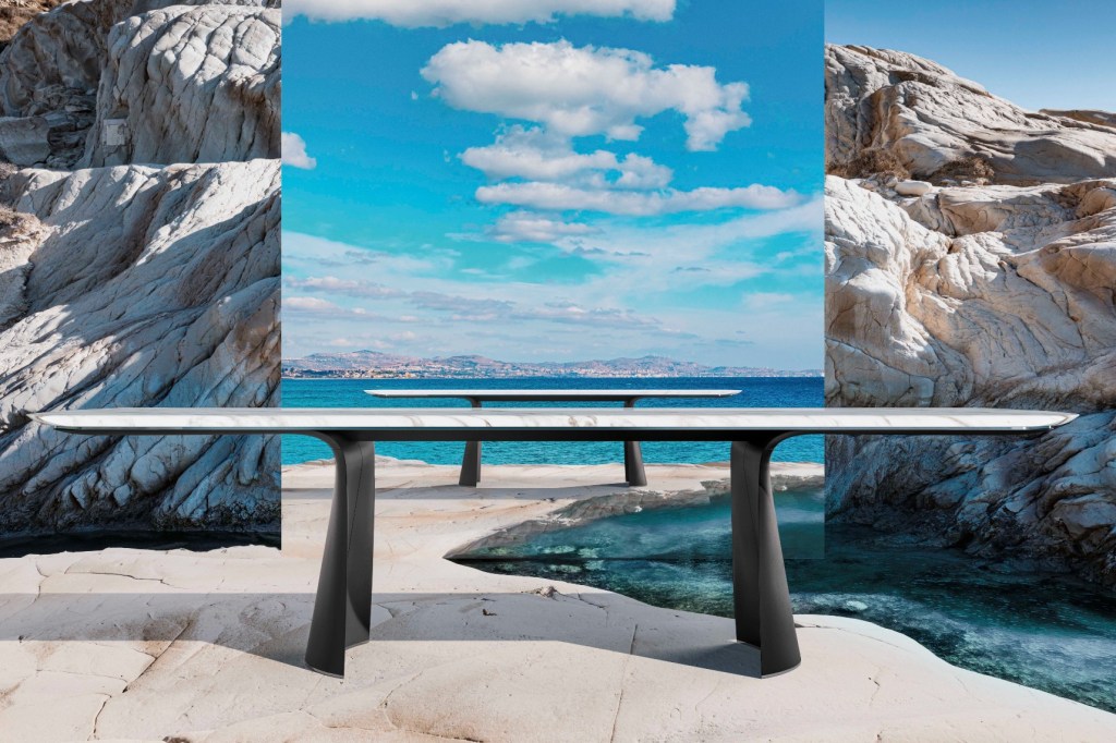 Bentley Home Collection Aldford Table posed on a seafront