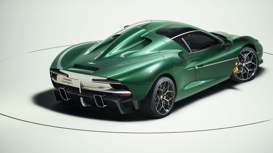 ARESE RH95 rear view of the supercar in a photo studio