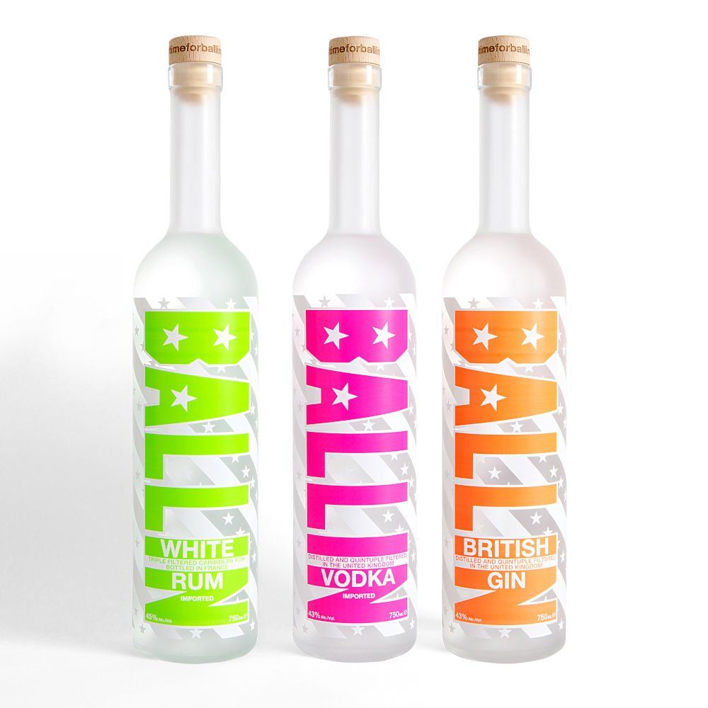 New white rum, vodka and gin