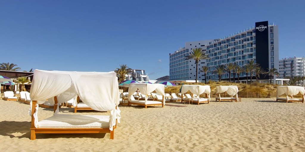 Hard Rock Ibiza hotel from the beach