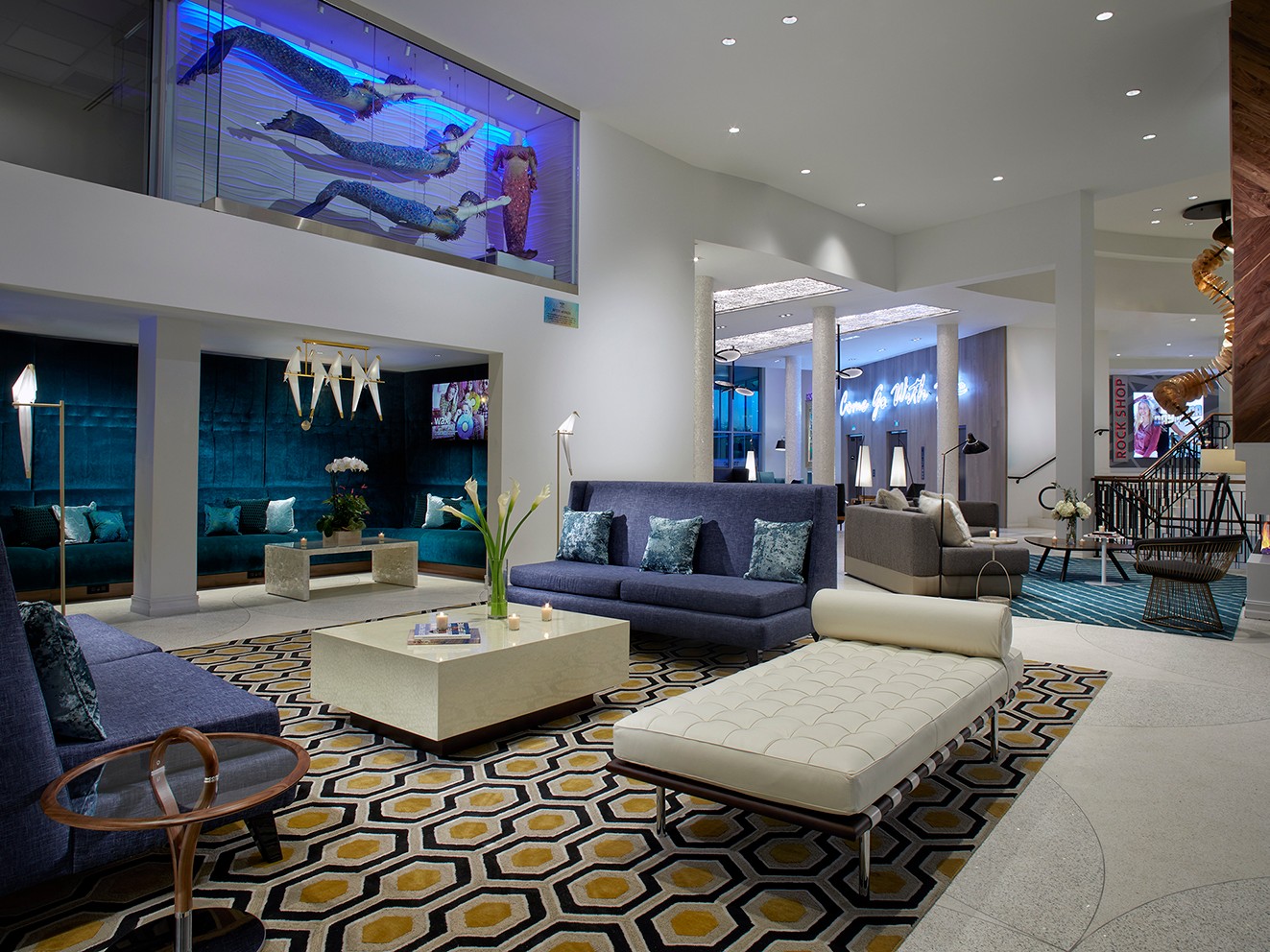 The lobby of the Hard Rock Hotel Daytona Beach