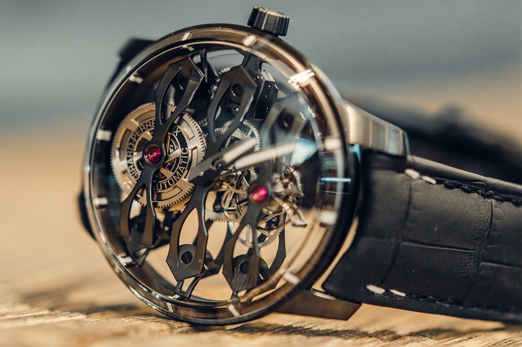 Tourbillon with Three Flying Bridges Aston Martin Edition with black leather strap