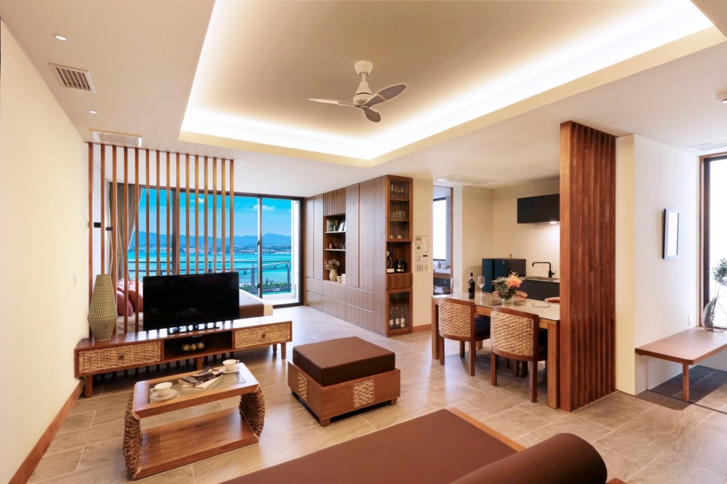 The Living dining kitchen in the Okinawa Kouri Island Resort