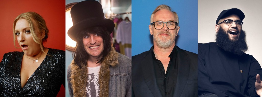 The new cast of Never Mind the Buzzcocks side by side