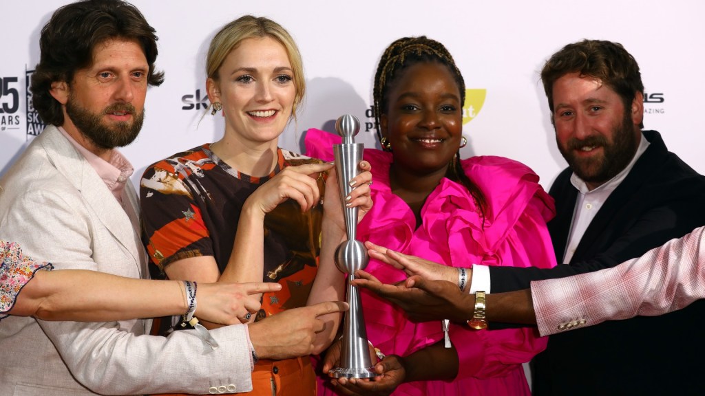 Sky Arts Awards winners point to trophy