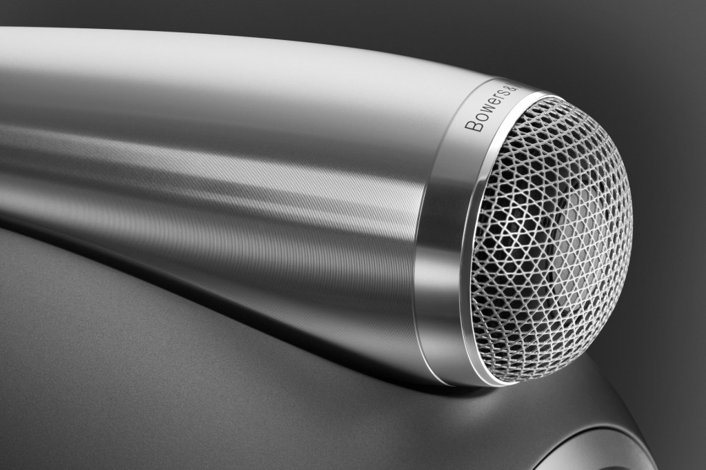 A close-up of the tweeter on top of the 800 Series Diamond D4