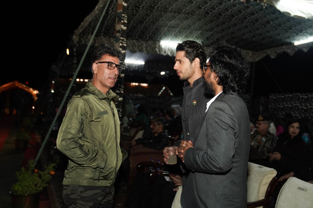 Director Vishnu Varadhan and Sidharth Malhotra in conversation with Vishal Batra at the Shershaah trailer launch