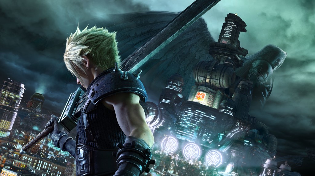 Anime character wields a giant sword in Final Fantasy VII