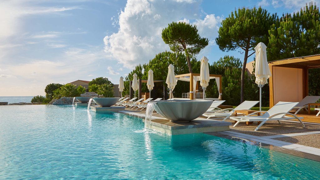 The pool view at The Westin Resort Costa Navarino