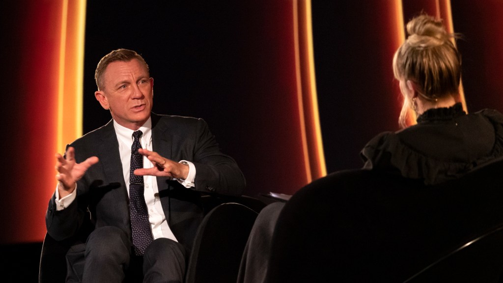 Daniel Craig on stage at the Odeon Luxe West End