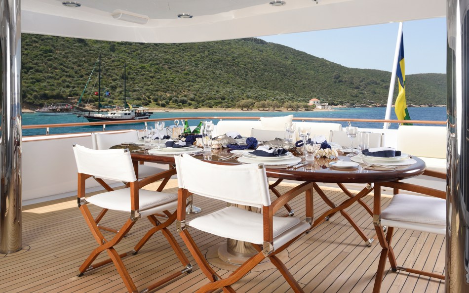 Lunch onboard the Azzurra II