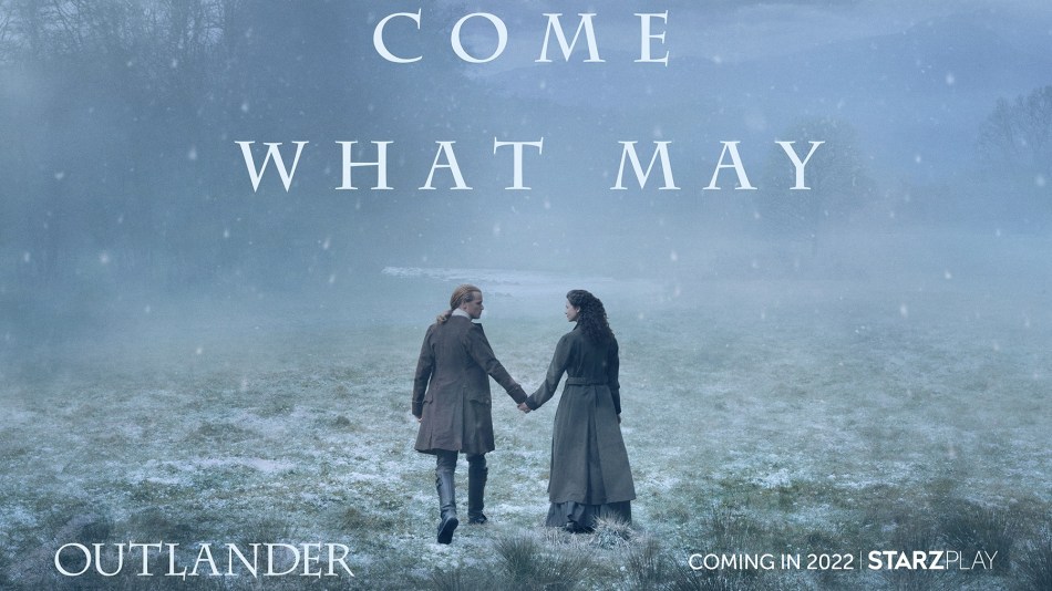 Outlander season six teaser art has Jamie and Claire walking hand in hand through the snow