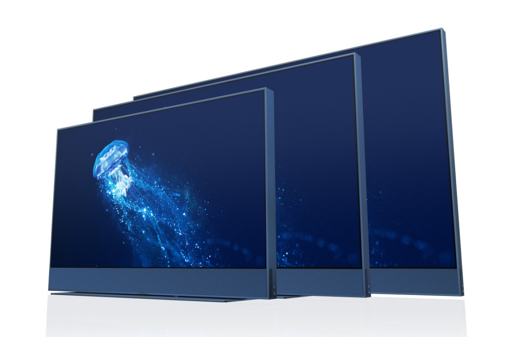 Three Sky Glass TVs in Ocean Blue