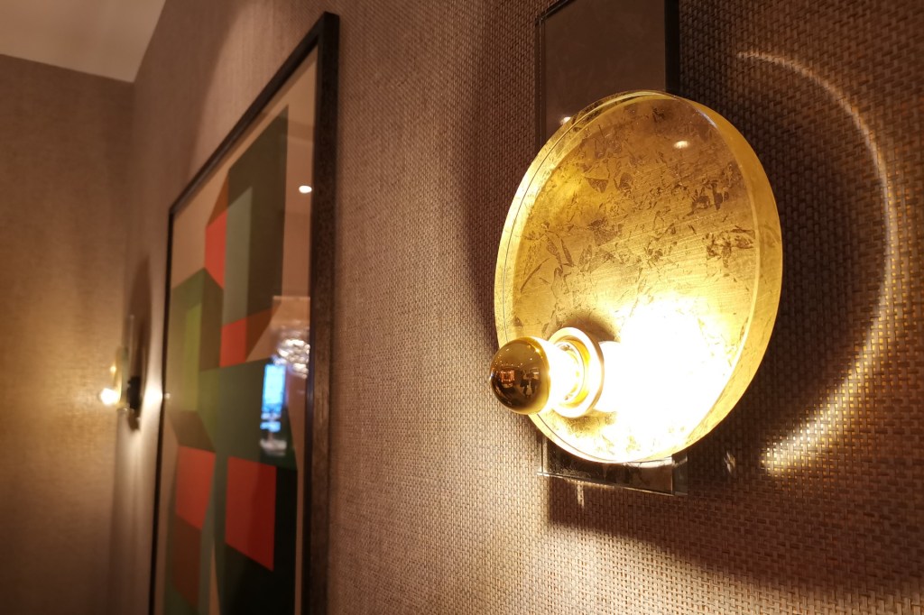 Stylish wall light in the Cornflake London showroom