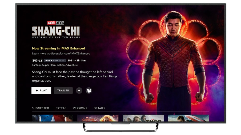 IMAX Enhanced Disney+ screen for Shang-Chi