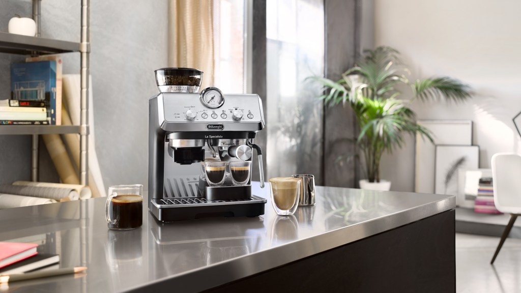 De'Longhi La Specialista Arte coffee machine in a living room setting