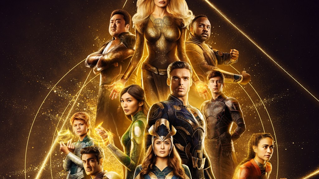 Poster artwork for Eternals main cast