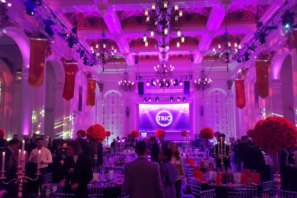 The grand ballroom at 8 Northumberland decked out for the TRIC Xmas party