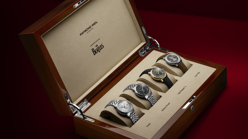 Raymond Weil four watch Beatles set in heir wooden case