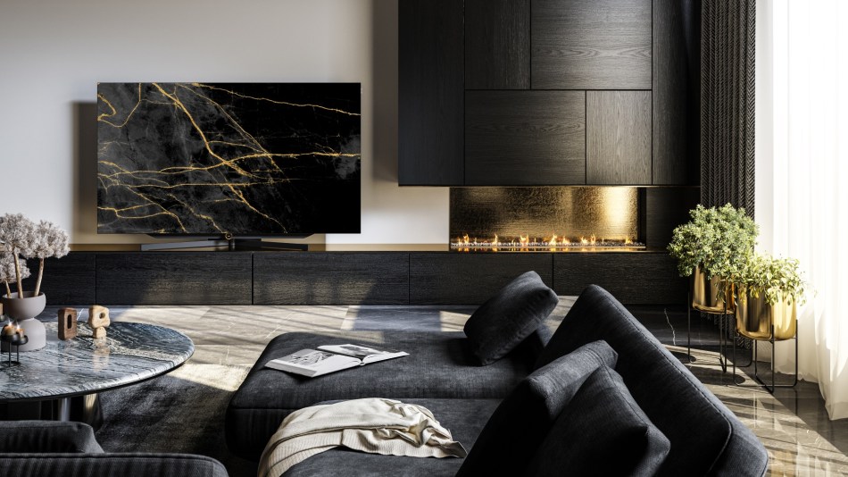 Loewe bild s.77 TV in a plush apartment