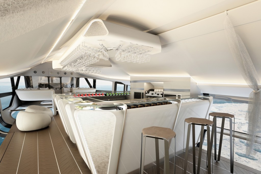 Airlander 10 bar offers a view from above the clouds