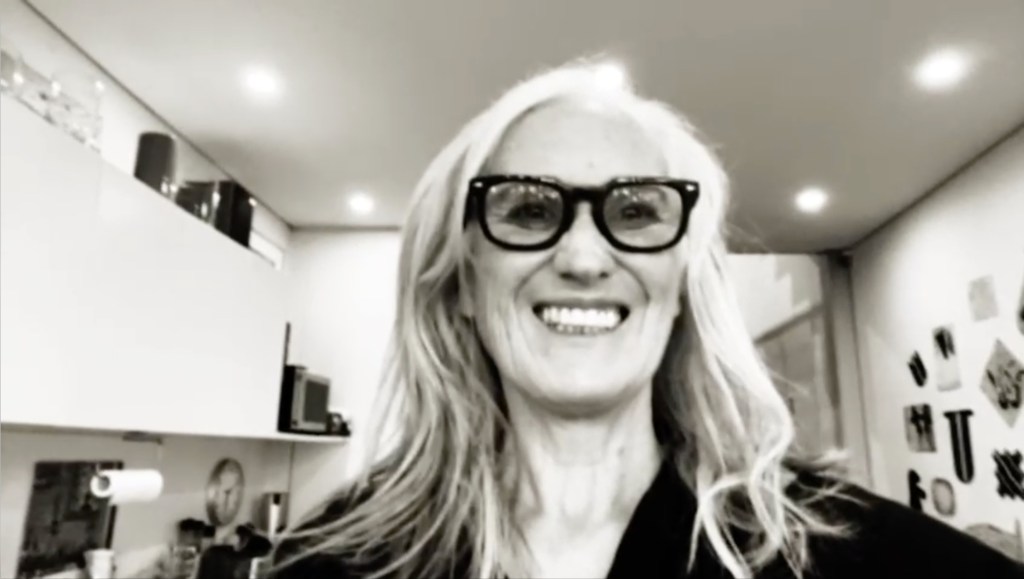 Jane Campion on video link for the London Critics Film Awards