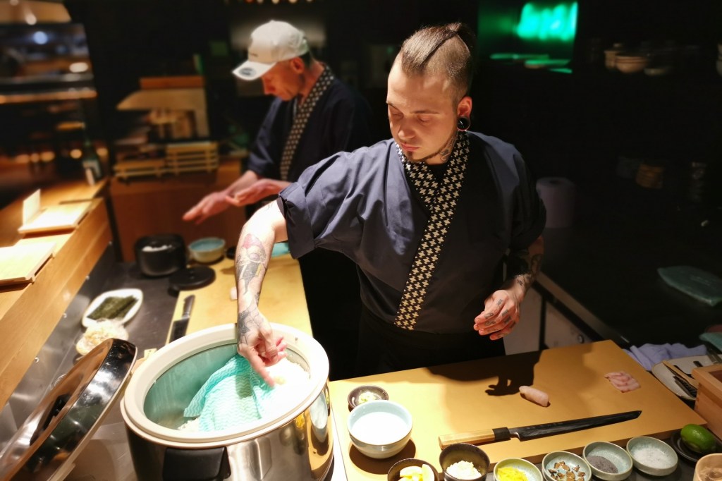 Moulding rice at Sushi on Jones