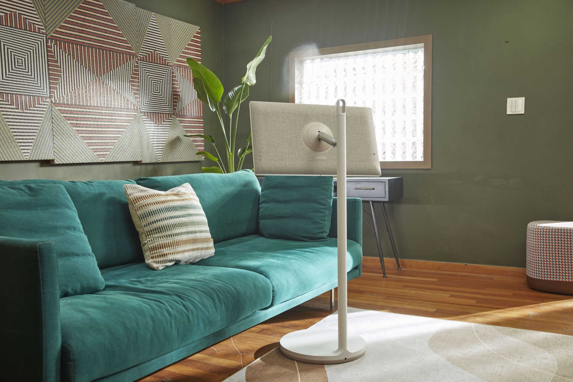 The LG StanByMe wireless TV in a living room setting