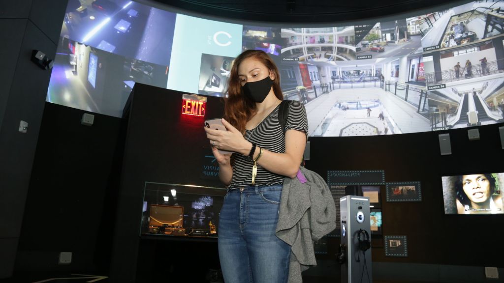 A visitor explores Spyscape HQ in New York City