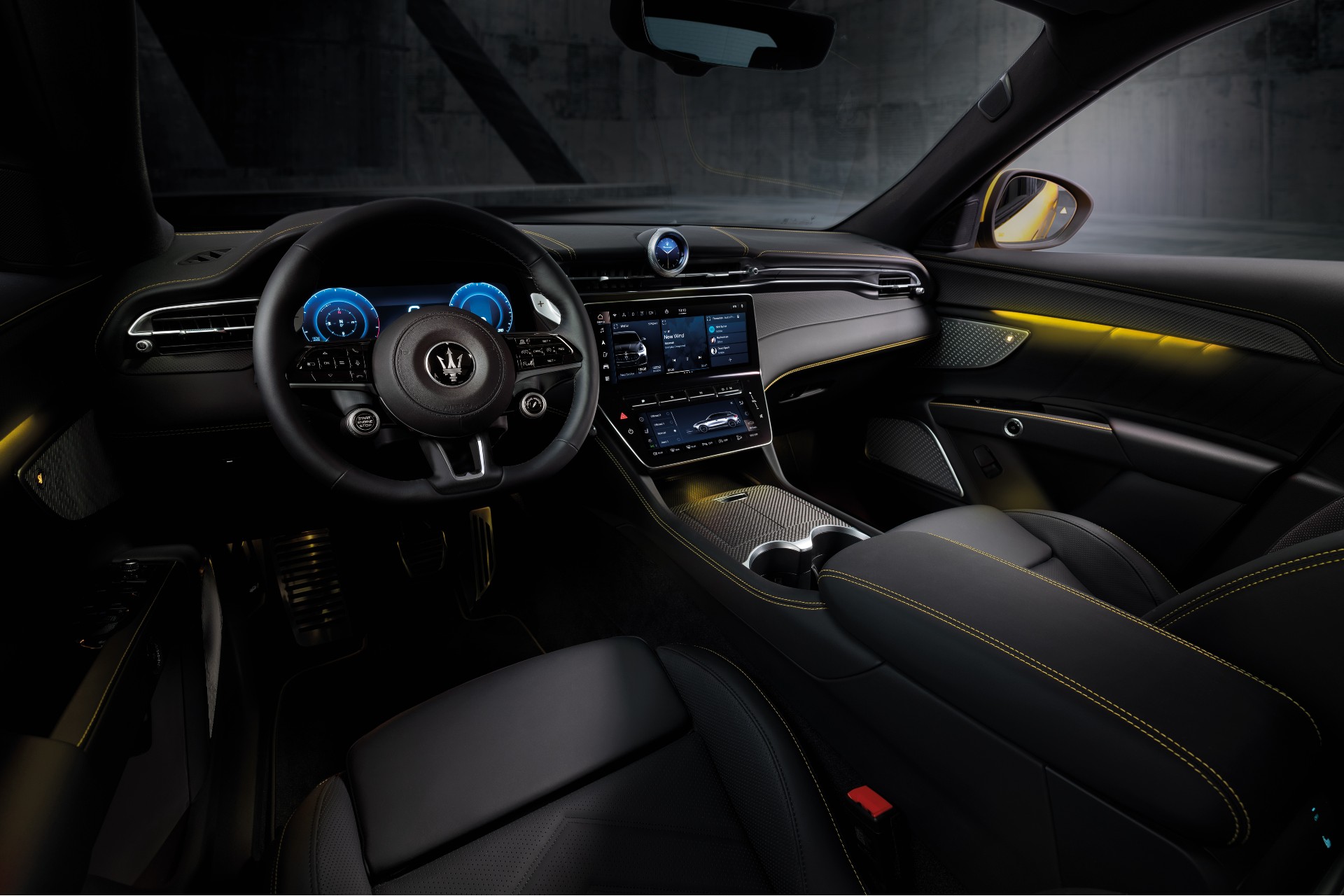 The glamorous interior Maserati Grecale SUV gives no hint of the veritable army of Sonus faber speakers hidden in the cabin. But you just know when you turn it on it’s going to sound phenomenal…