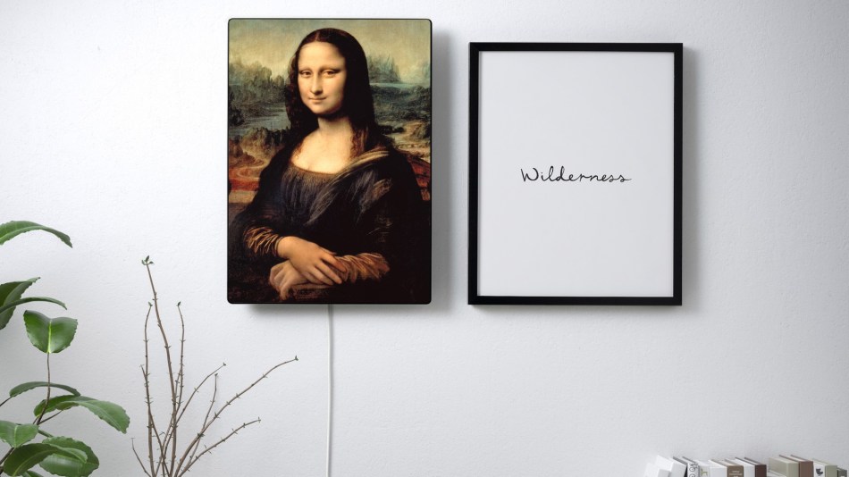 The enigmatic smile of the Mona Lisa has been transplanted onto the front of a Wi-Fi speaker from Ikea
