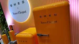 Smeg Veuve Clicquot fridges in the Smeg London showroom