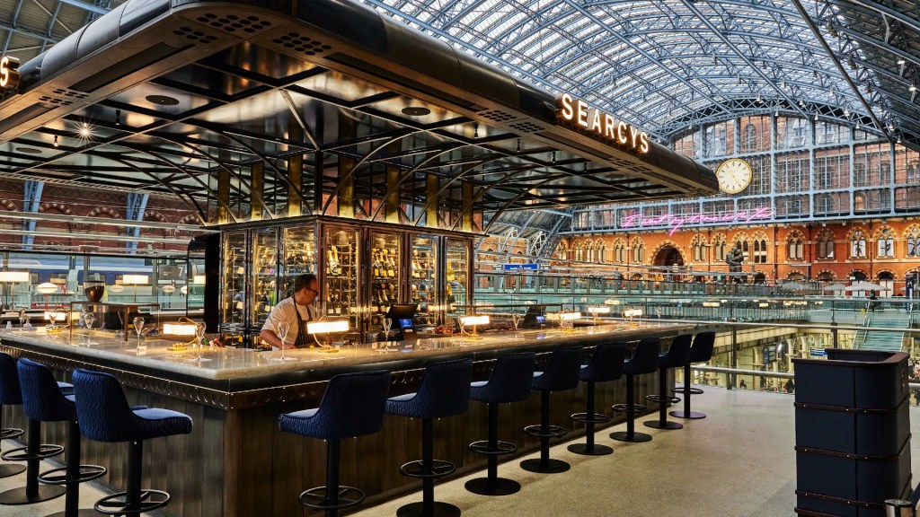 The Searcys champagne bar inside St Pancras station