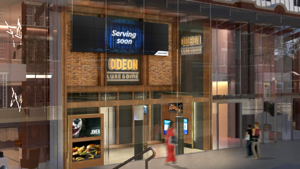 Odeon Luxe wine & Dine cinema exterior render