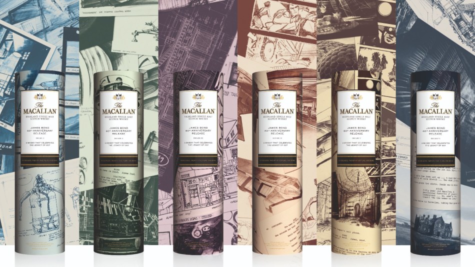 The Macallan James Bond collection with Bond artwork