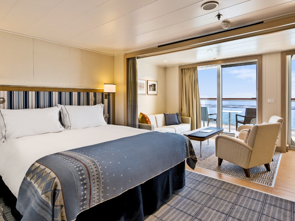 A junior penthouse suite onboard Viking Neptune