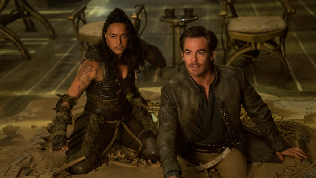 Chris Pine and Michelle Rodriguez as lovable rogues