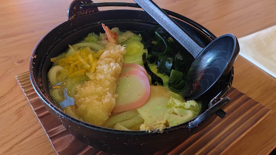 A bowl of Nabeyaki Udon in Panton Yokocho restaurant