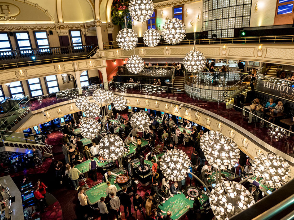 The view from Heliot Steakhouse, inside London's Hippodrome Casino