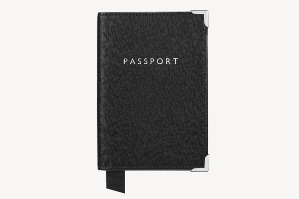Personalised leather and suede passport holder by Aspinal of London