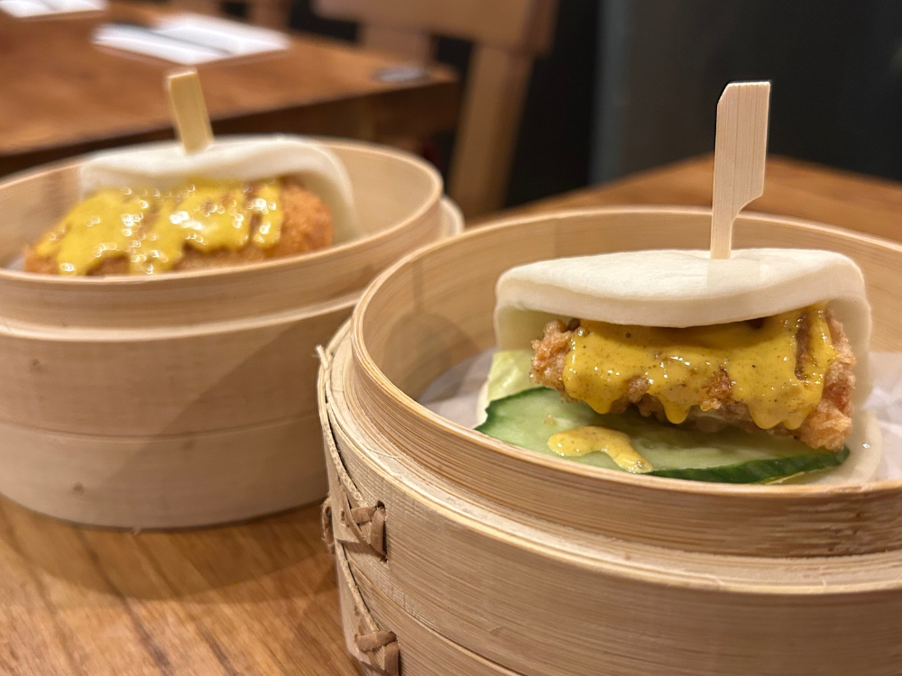 Coronation Chicken Karaage bun at Shoryu