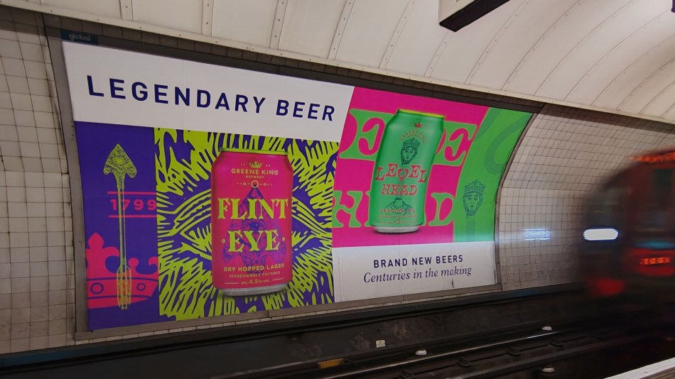 A poster for Greene King craft beers on the London Underground