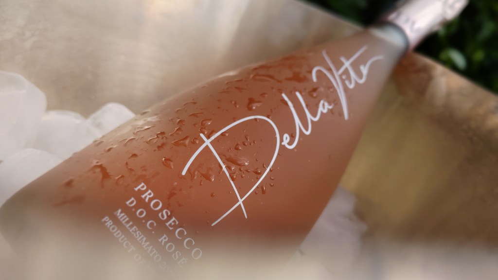 Della Vite Rose wine in an ice bucket