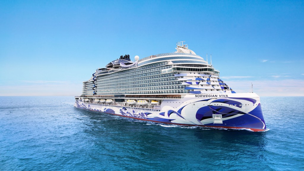 The Norwegian Viva at sea on its maiden voyage