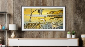 A Samsung Frame TV displaying Salvador Dalí's The Persistence of Memory