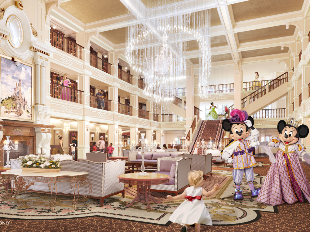The new lobby at the Disneyland Hotel Paris