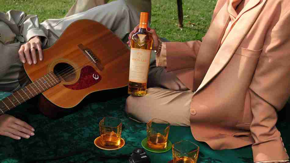 The Macallan Harmony whisky being enjoyed at a picnic