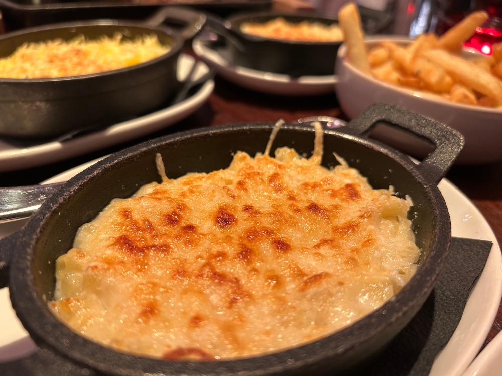 Mac and cheese art Heliot Steak House