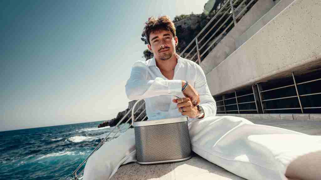 Charles LeClerk with Bang & Olufsen speaker