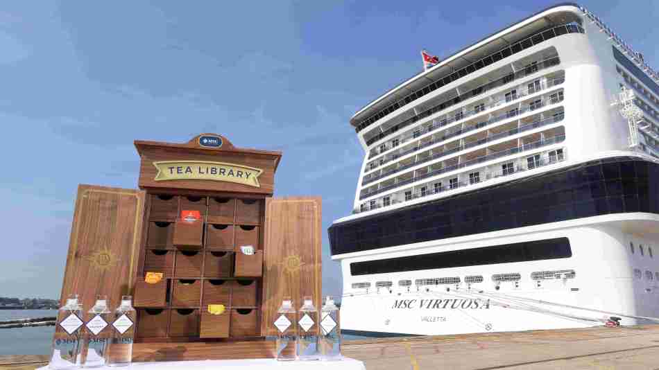 MSC Virtuosa cruise ship and Tea Library